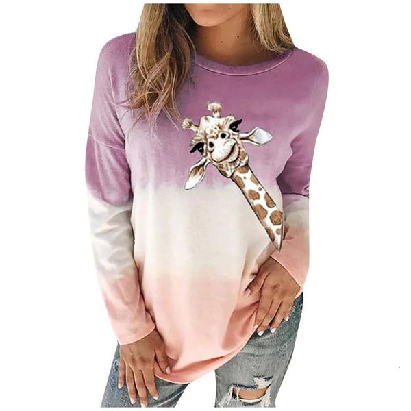 

women sweatshirt 2021 streetwear 3d animal giraffe aesthetic hoodies harajuku tie-dye printed long sleeve pullover causal blouse, Black