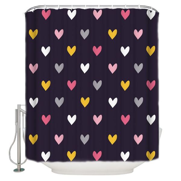 

shower curtains curtain waterproof polyester fabric love heart