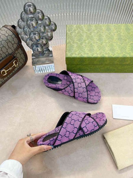 

slippers g multicolor double canvas designer luxury men women sandals strappy buckle slipper webbing sandal classics fashion qulality o4c4, Black