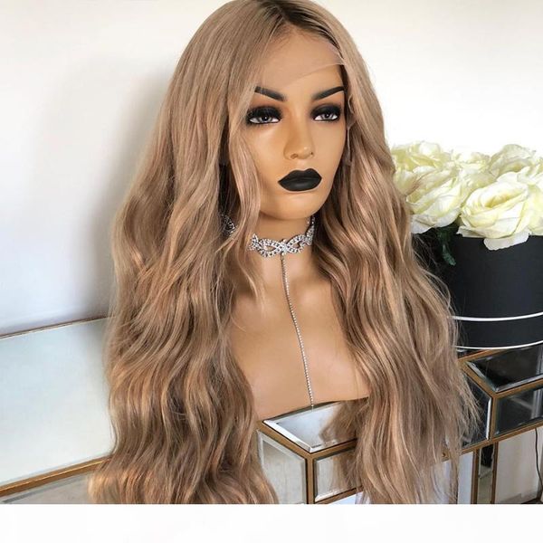 

eversilky pre plucked wavy 13x6 lace front human hair wigs for black women 150density ombre blonde full lace wig for black women, Black;brown