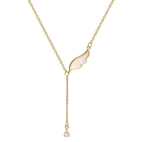 

2021 fashion new fashion creative design wing necklace korean style elegant necklace, Silver