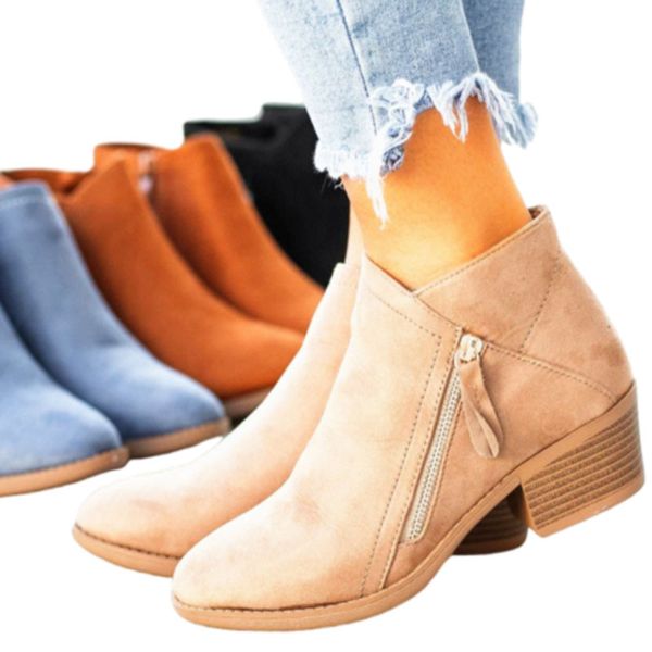 

2021 high heel side zipper naked boots fashion large independent station boot eu35-eu43, Black