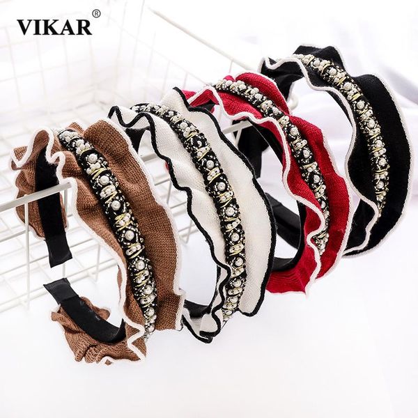 

hair accessories women elegant knitting pleated hairbands shine diamonds headband cute boho girls hoop fashion headwear