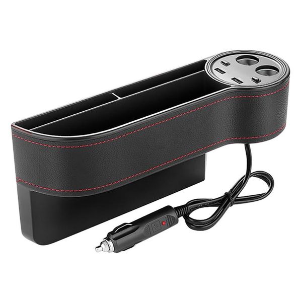 

car organizer seat space multifunctional front filler with 2 usb chargers led digital display