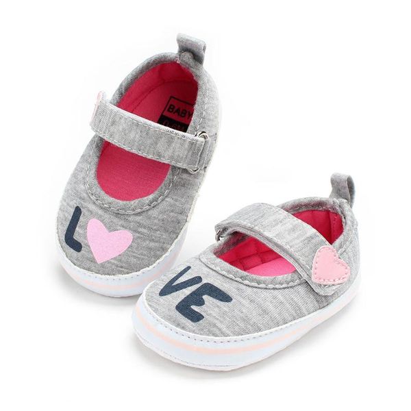 

first walkers cute princess love toddler shoes soft bottom non-slip cloth