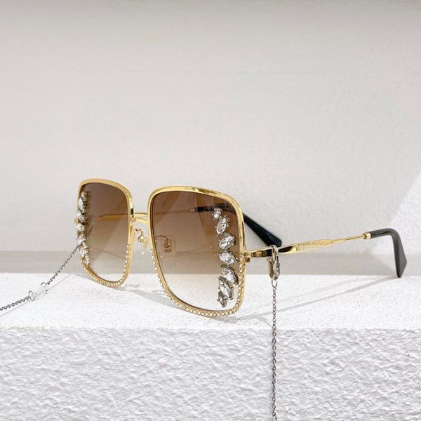 

sunglasses classic square large lenses gradient color women's gold omu88us diamond inlaid fashion glasses, White;black