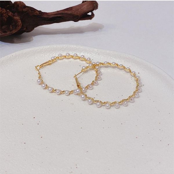 

stud trendy sweet wild fashion women's earrings big circle niche design simple and beautiful, Golden;silver