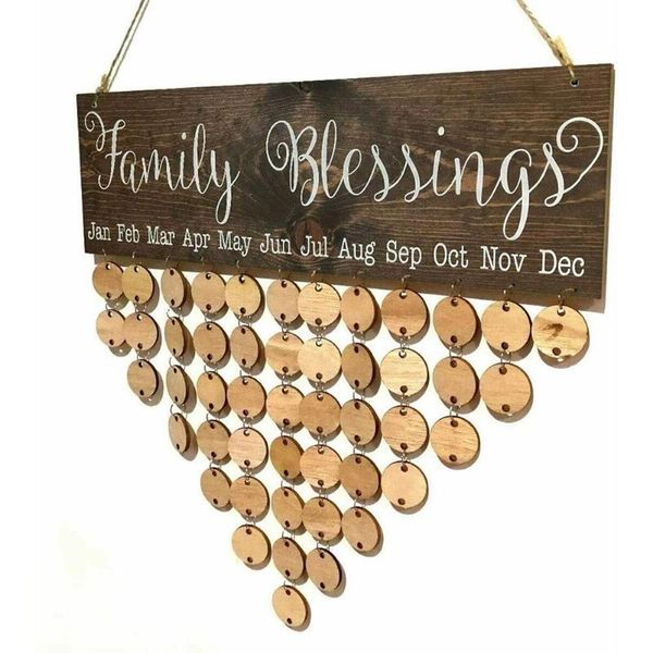 

chritsmas birthday special days reminder board home year decoration ornament board hanging hanging new calendar wooden decor