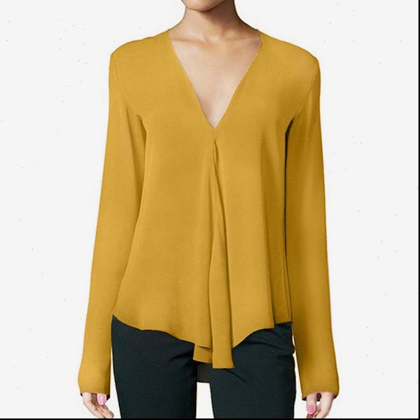

womens v neck chiffon shirt plus size 6xl long sleeve black feminine blouse 2021 summer elegant soft pullovers, White