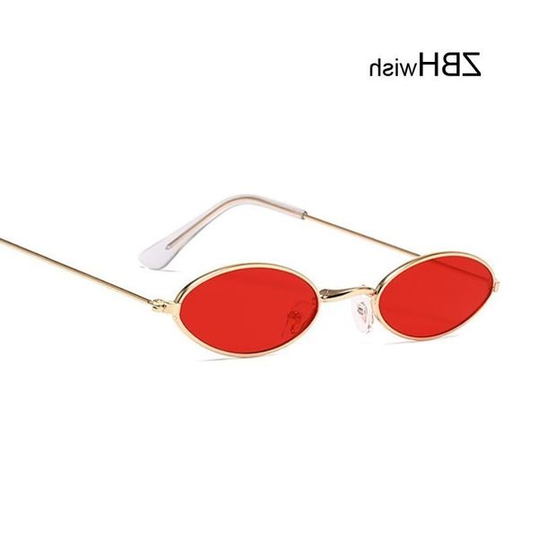 

Retro Small Oval sunglasses Women vintage Shades Black Red Metal Color sunglasses For women fashion designer Lunette Glasses wholesale, Silver