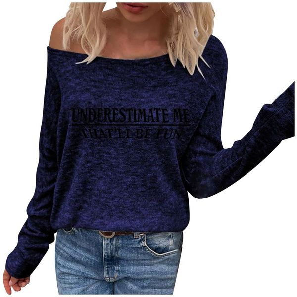 

women's t-shirt women multicolor printed off-shoulder long-sleeved bottoming shirt fashion sweater in stock #8, White