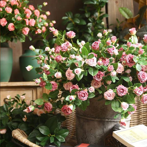 

decorative flowers & wreaths artificial plants wedding christmas decor milan emulational rose flower home livingroom nordic style ornaments
