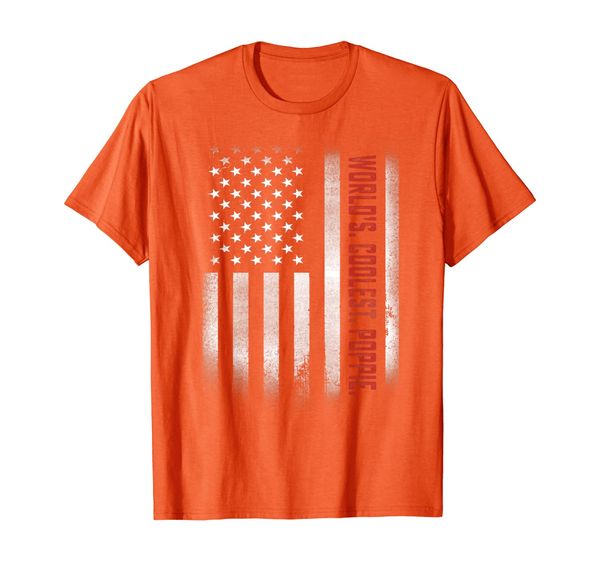 

gifts for papa world's coolest poppie american flags t-shirt, White;black