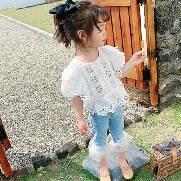 

shirts ins cotton girls blouses lace children, White;black