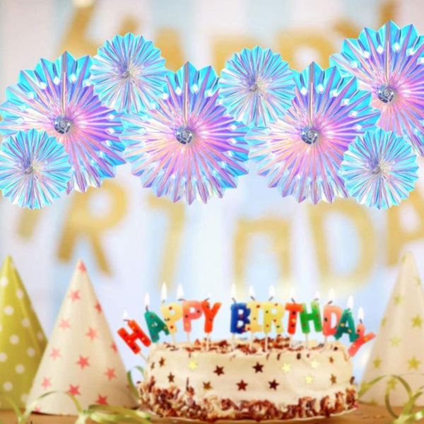 

decorative objects & figurines snowflake iridescent crafts paper fan for party diy hanging ornaments birthday tree fake snow garlands home d
