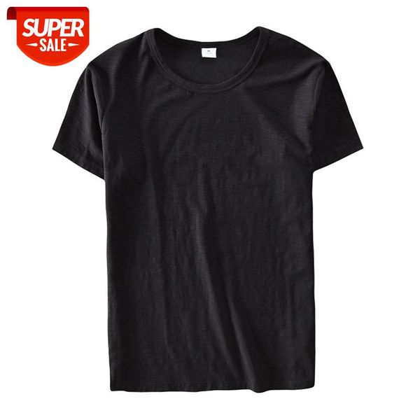 

o-neck short sleeve t-shirts men thin casual solid color & tees 100%pure cotton men's clothing #po68, White;black