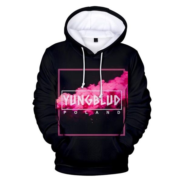 

men's hoodies & sweatshirts yungblud 3d hoodie pullovers men/women fashion hooded pullover autumn winter streetwear hip hop, Black