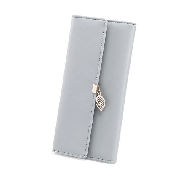 

brush ladies pu purse leaf pendant card holder zipper coin anti-theft wallet wallet long large-capacity rfid hjcnh lianquan004, Red;black