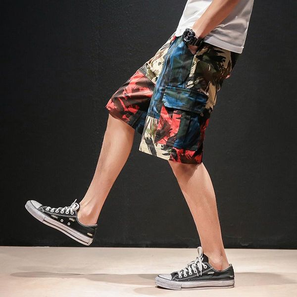 

men's shorts fashion mens cargo pants casual summer regular youthful vitality hip hop spodenki do biegania plus size bd50cs, White;black