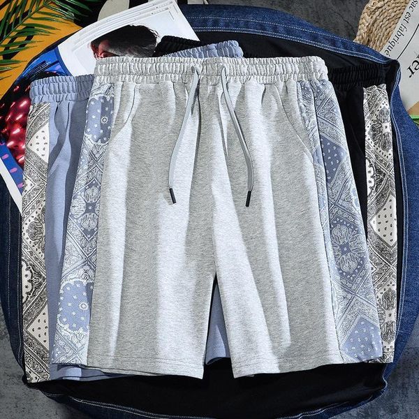 

men's shorts summer casual mens pants sports running stretch straight five-point beach all-match -40, White;black