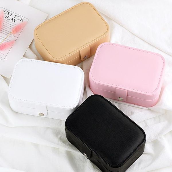 

pu leather jewelry storage box multi-function necklace ring organizer case travel makeup necklaces earrings ring dis qylcut