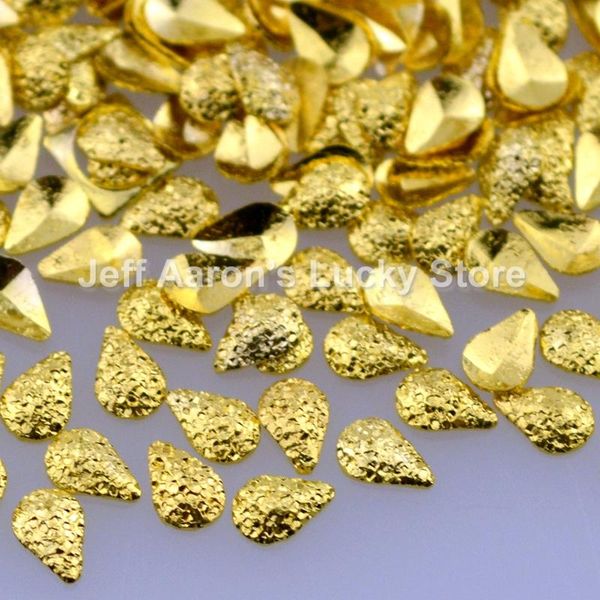 

nail art decorations 500 pieces gold frosted metal studs drop shape nails accessoires supplies arrival, Silver;gold