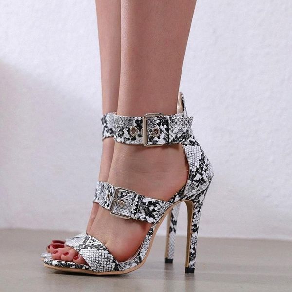 

sagace woman sandals high heels women snake pattern party shoes summer sandals women 2020 genuine shoes open toe sandalias u9io#, Black