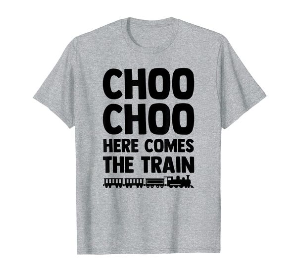 

choo choo here comes the train t-shirt, White;black