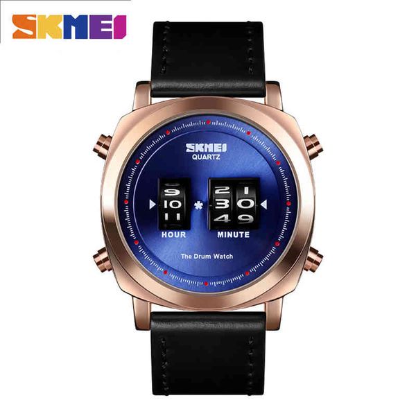 

skmei brand luxury 3bar waterproof leather black quartz watch for men relogio masculino 1519, Slivery;brown