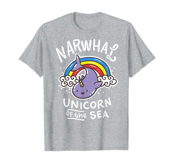 

Narwhal Whale Rainbow Marine Biologist Gift T-Shirt, Mainly pictures