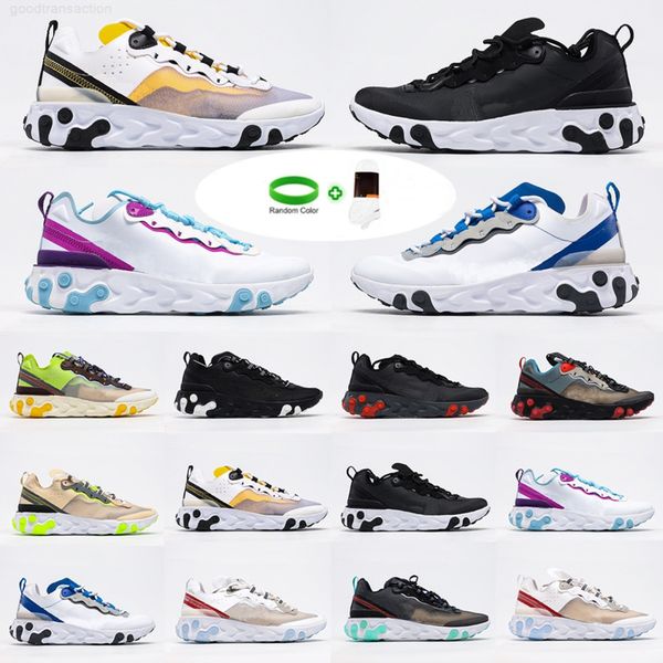 

[bracelet+socks]preferential react element 87 55 running shoes men women anthracite black red orbit trainers undercover gold blue green