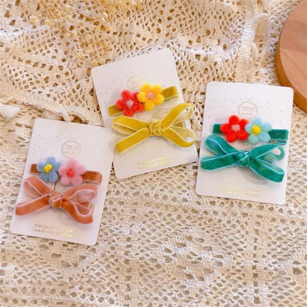 

hair accessories 12set/lot autumn and winter korean girl bow clip headwear fashion children knitted wool flowers hairpin kids accessorie, Slivery;white