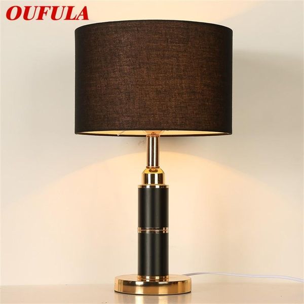 

table lamps oufula modern luxury design led black desk light decorative for home bedside
