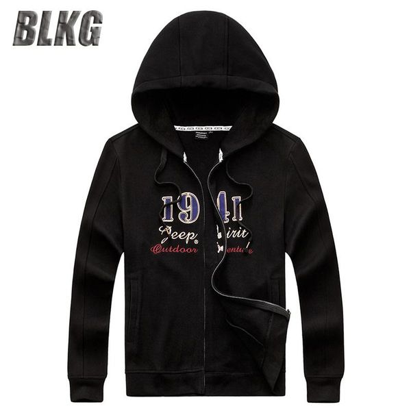 

men's hoodies & sweatshirts spring autumn men cotton hoodie coat fashion casual hooded collar print letter sweatshirt size m-xxxl, Black
