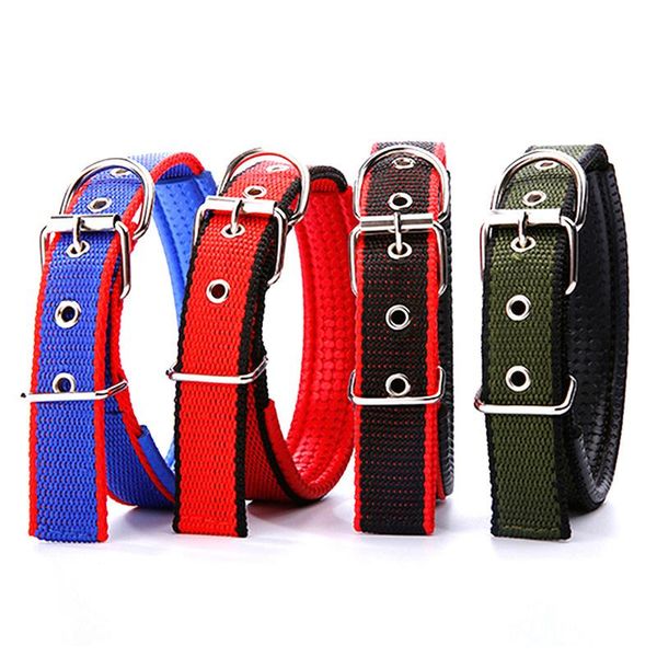 

dog collars & leashes comfortable adjustable nylon strap collar for small and big pet dogs 10 color red/bule/black/green 2.0*50cm