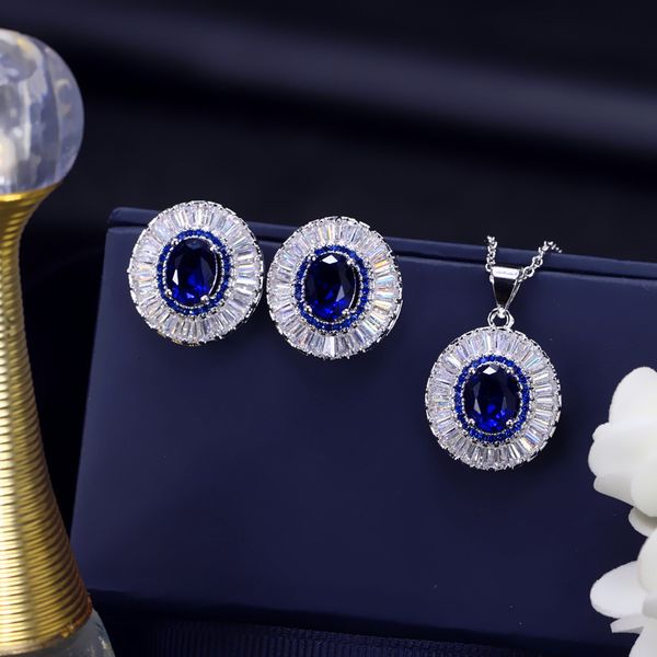

jewelry set aaa zircon bridal earrings necklace set dinner dress matching jewelry, Slivery;golden