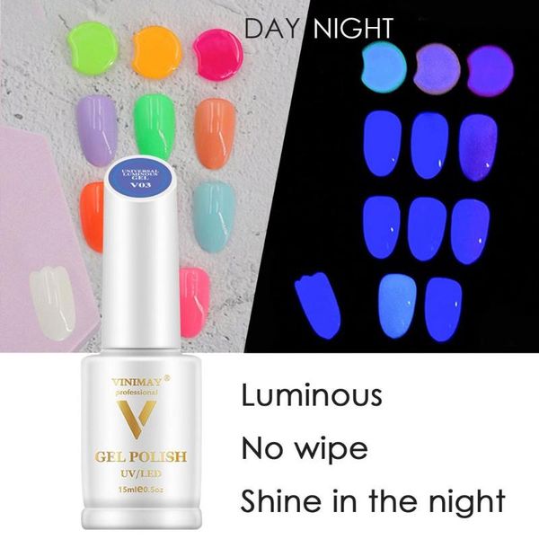 

nail gel 15ml professional polish fluorescent luminous glue salon, Red;pink