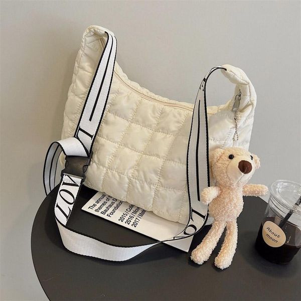 

evening bags nylon waterproof big crossbody soft high capacity shoulder bag with pendant for women 2021 hit winter casual luxury handbag