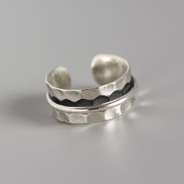 

tyj0231 us s925 irregular silver ring with concave convex baroque style