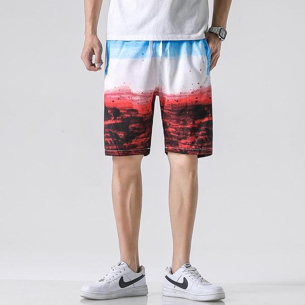 

men's shorts beach pants summer style 2021 korean youth outer wear loose five-point men mens clothing, White;black