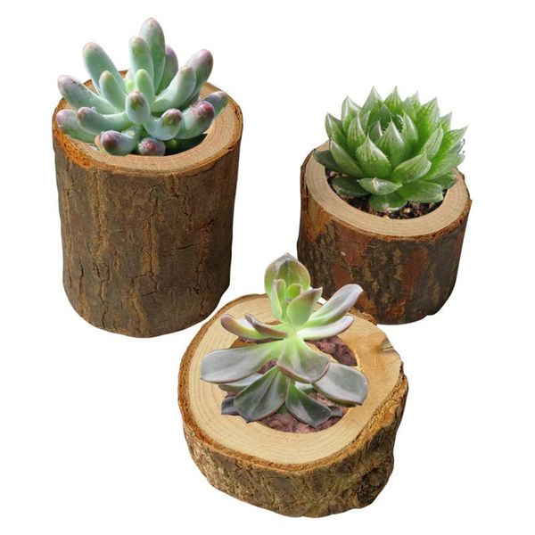 

candle holders 3size wooden crafts candlestick plant pot hollow wood stake design planter for succulents flower home decoration diy artwork