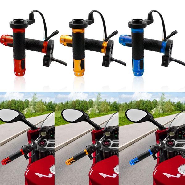 

universal motorcycle heated grip handle bar motobike heating grips 7/8" 22mm heated molded grips hand warmers 12v