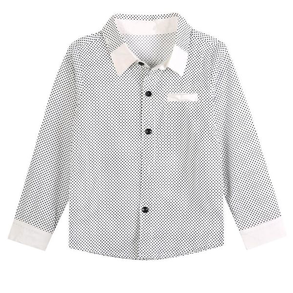 

shirts spring autumn boys formal plain long sleeve shirt party polka dot stylish clothing 3-8t, White;black