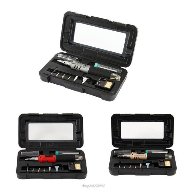 

professional spray guns 10-in-1 gas soldering iron case set multifunction hs-1115k butane lighter welding equipment d03 20 dropship