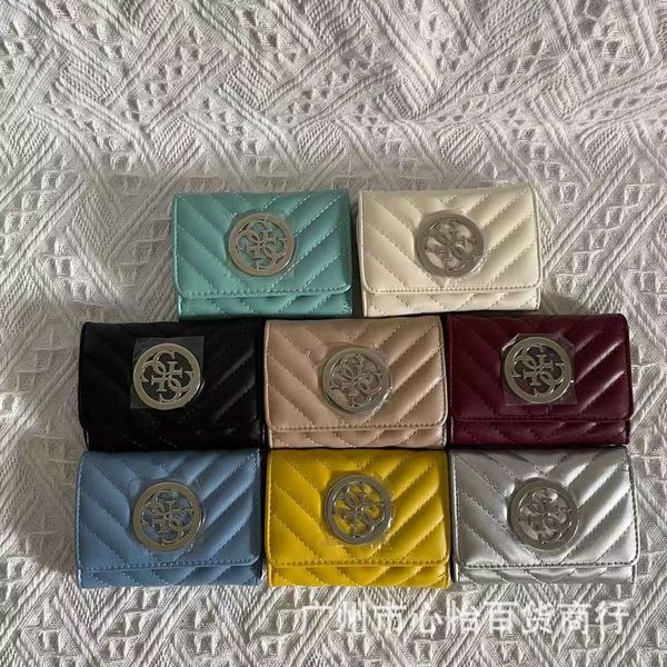 

wallet gs guess new short diamond pattern solid color simple texture zero multicolor, Red;black