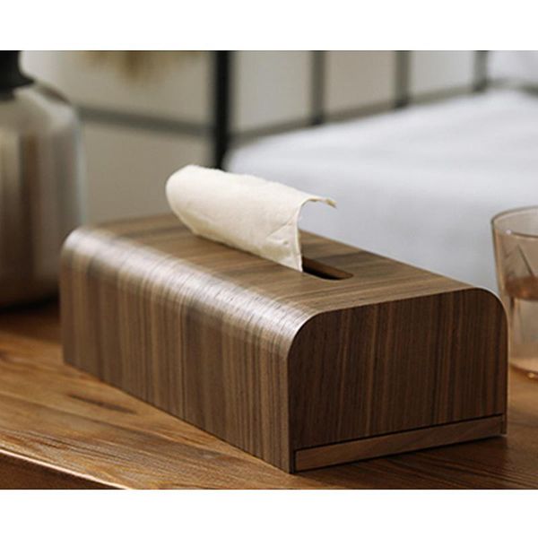 

tissue boxes & napkins walnut square multifunctional boxs home living room bedroom dining table office restaurant solid wood simple