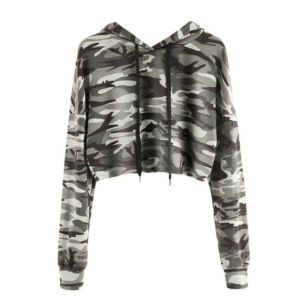 

women's hoodies & sweatshirts hoodie camouflage printed sweatshirt long sleeve pullover fashion autumn 2021 clothes crop top, Black