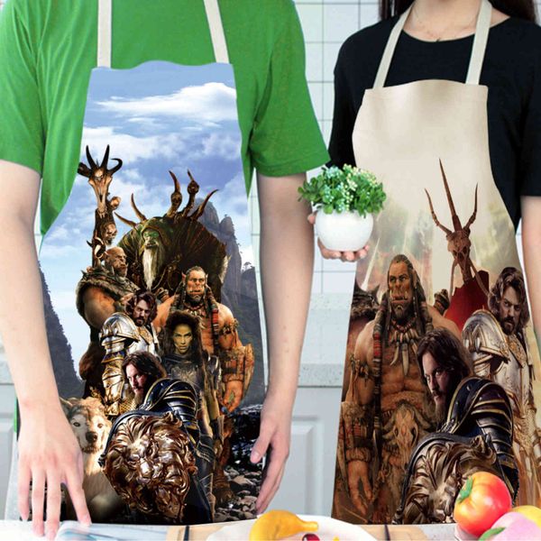 

apron film and television game pattern printed cotton linen advertising gift