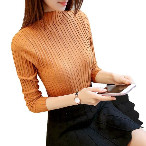 

women's sweaters 2021 fashion turtleneck sweater women spring autumn solid knitted pullover slim soft jumper female knit, White;black