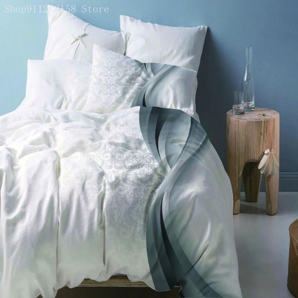 Conjuntos de cama Pure White 3D Luxury Set Personalizado / King / Europa / EUA, Quarto Capa Duvet 200 * Tamanho